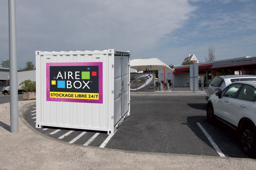 Container déposé chez un professionnel pour espace de stockage supplémentaire
